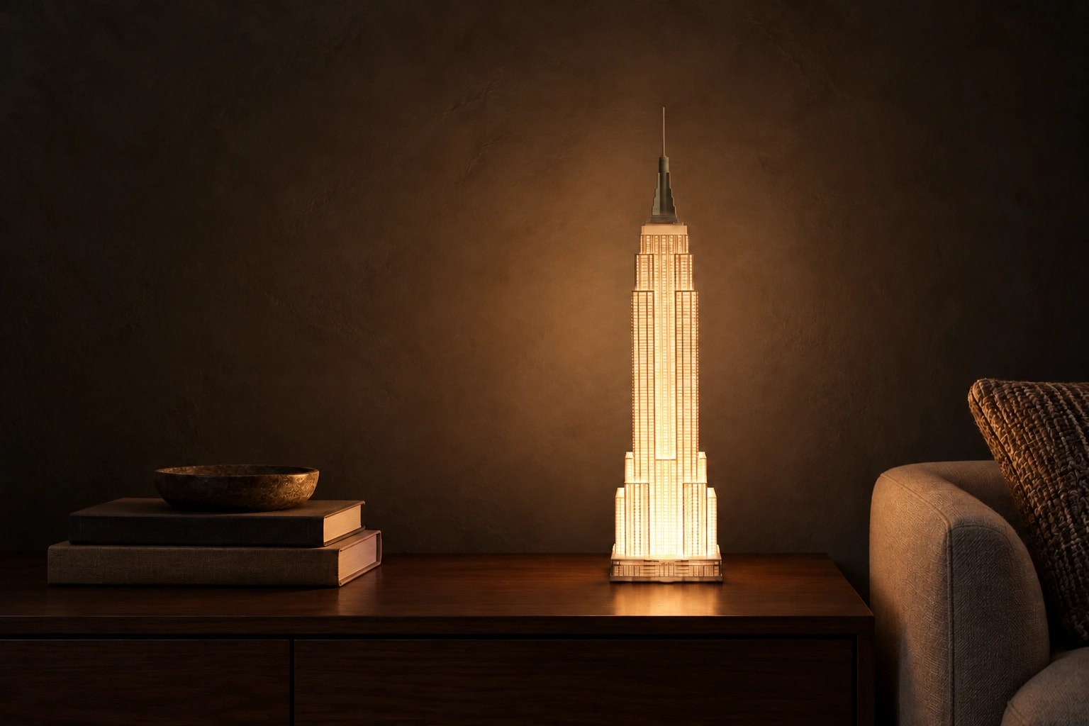 An illuminated architectural lamp