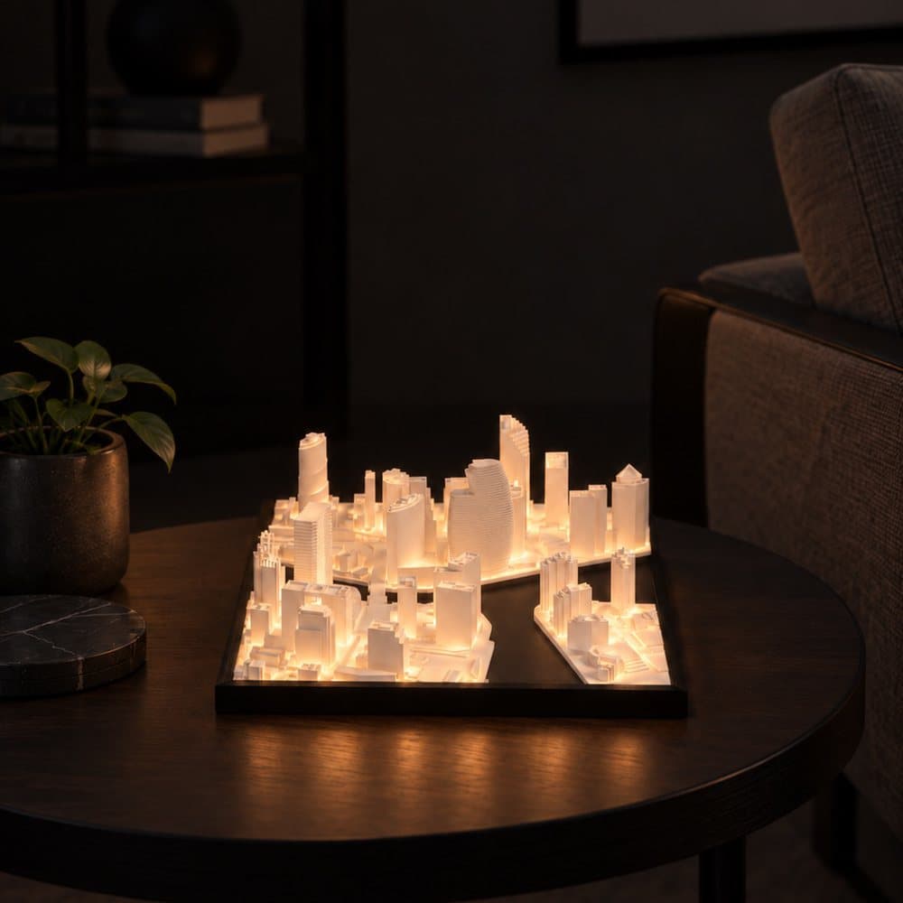 Miami Skyline Lamp in a room