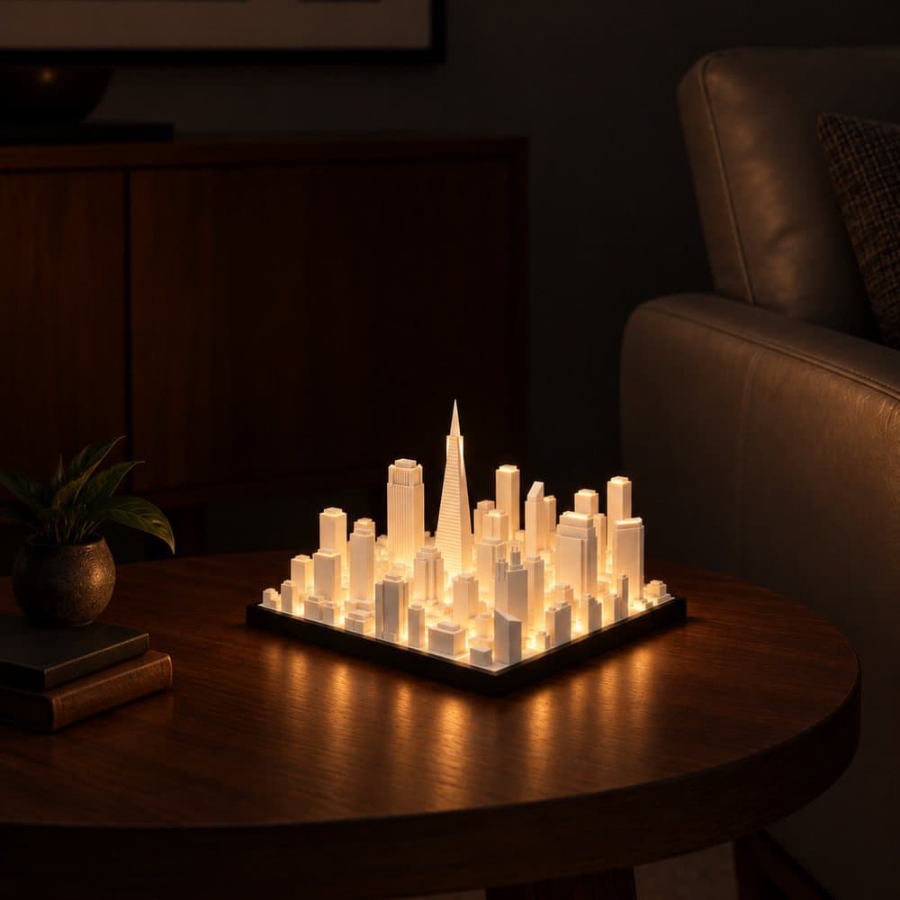 San Francisco Skyline Lamp in a room